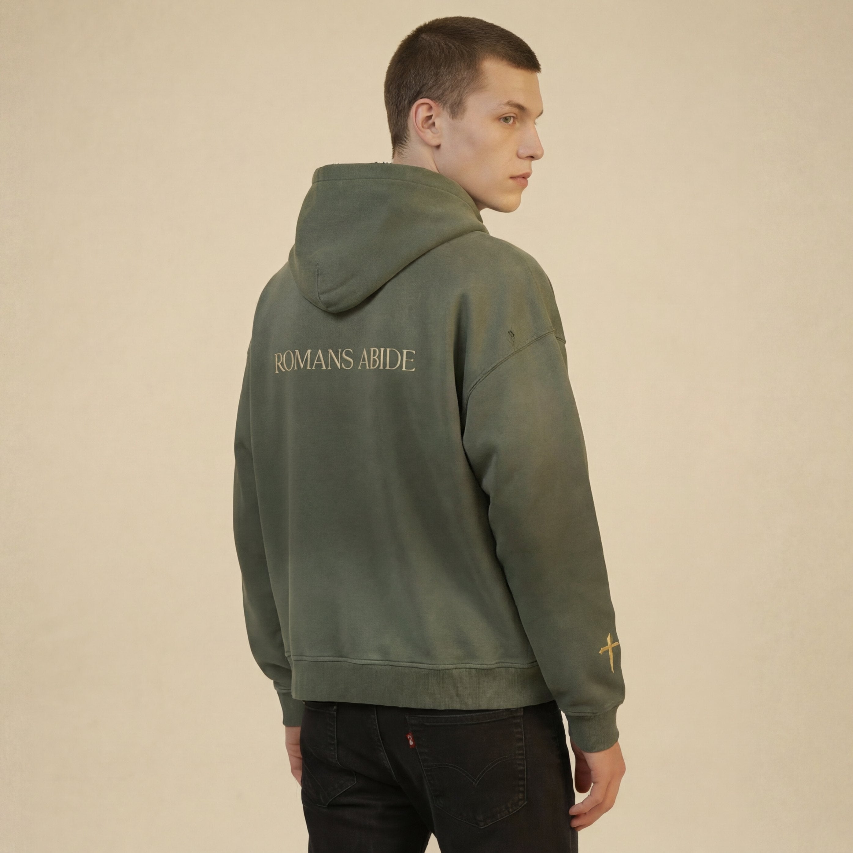 Oversized Hoodie with Romans Abide Signature