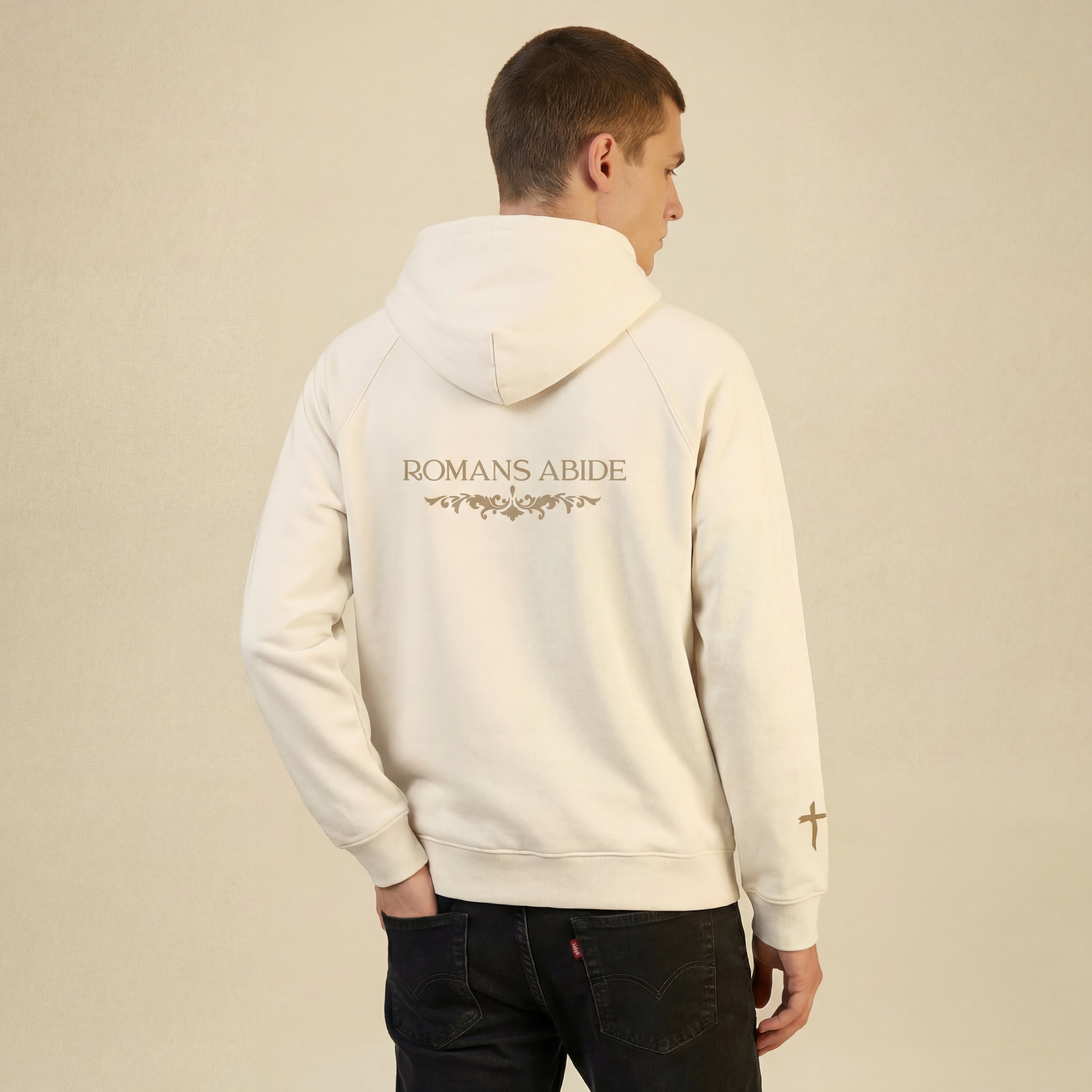 Brushed Hoodie with Romans Abide Signature