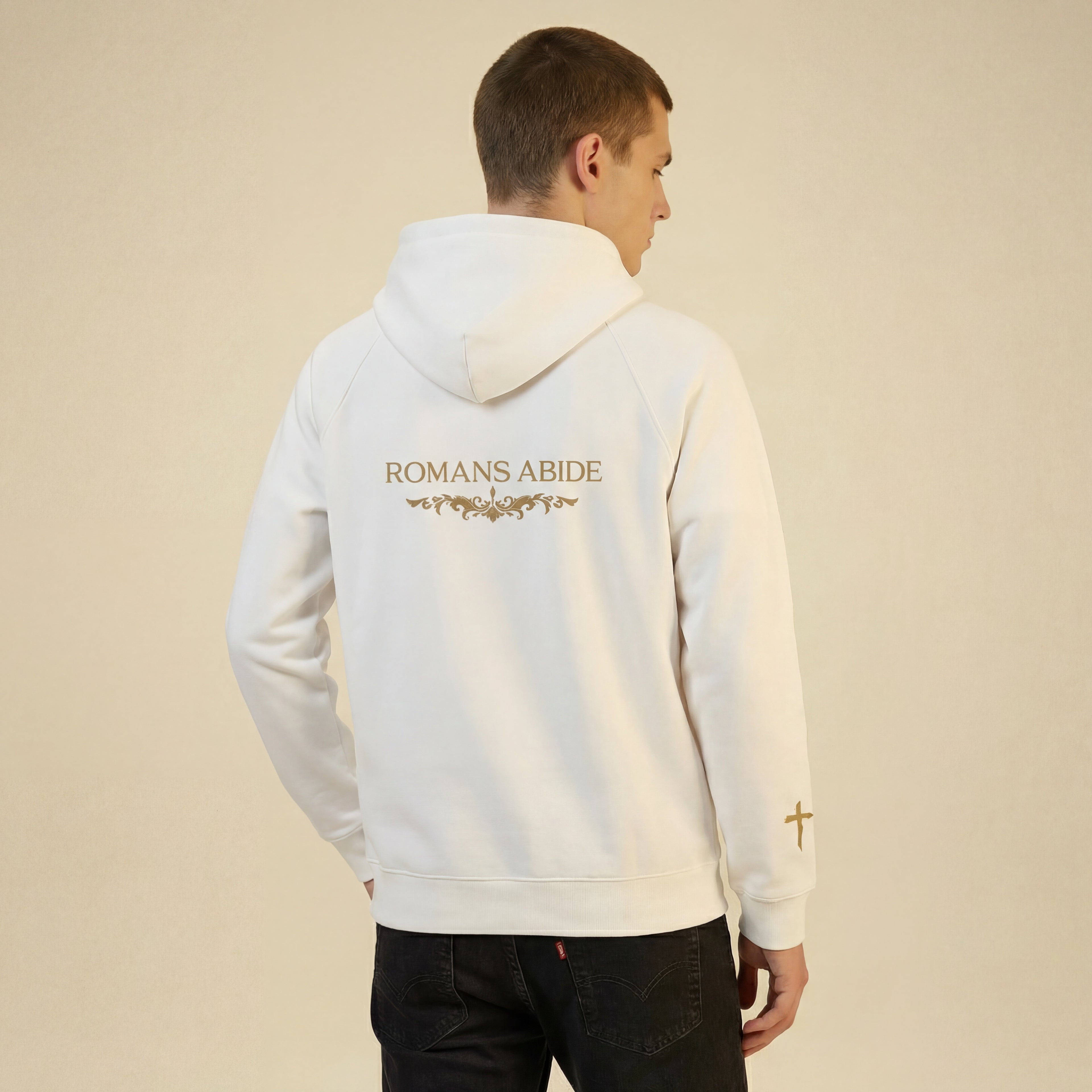 Brushed Hoodie with Romans Abide Signature