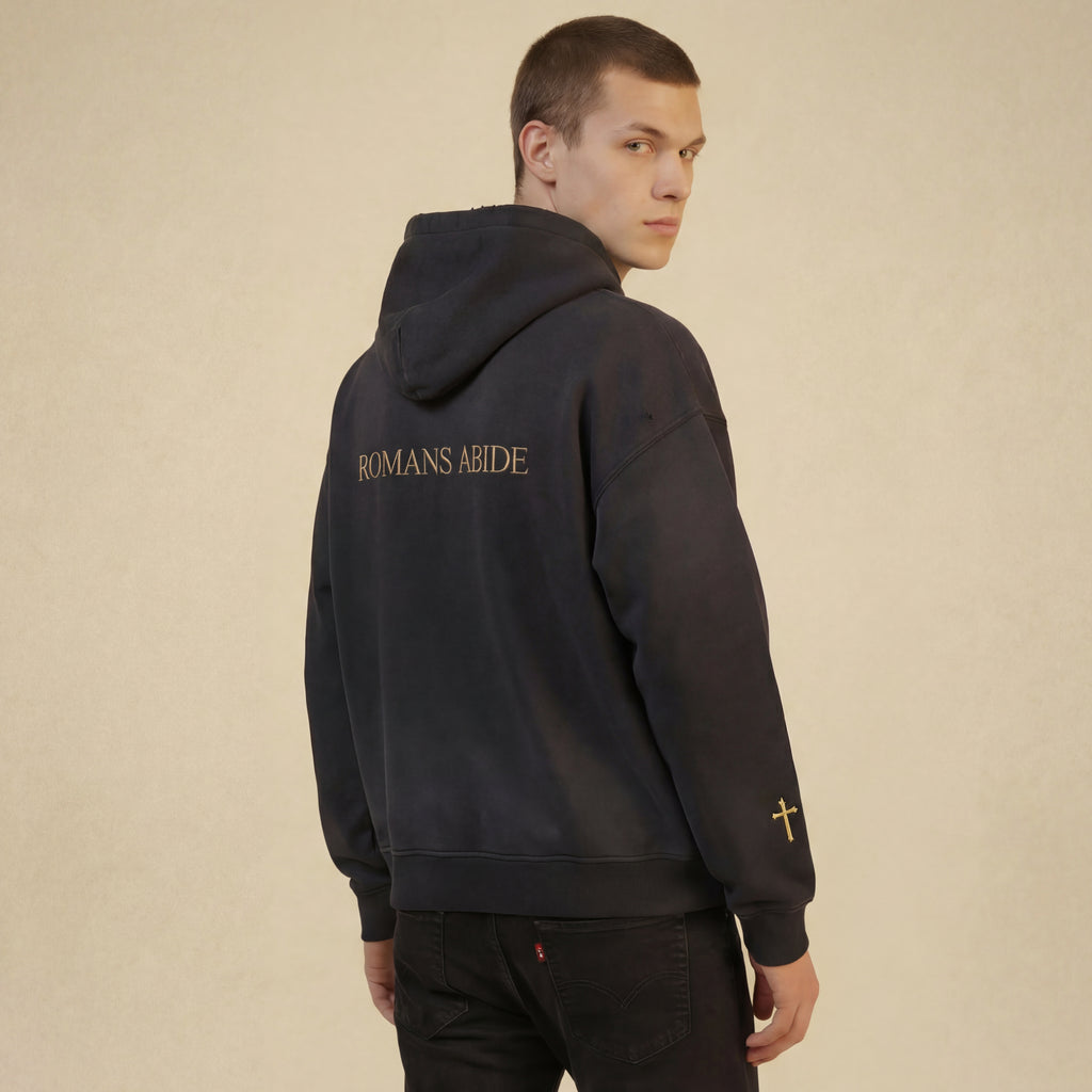Oversized Hoodie with Romans Abide Signature