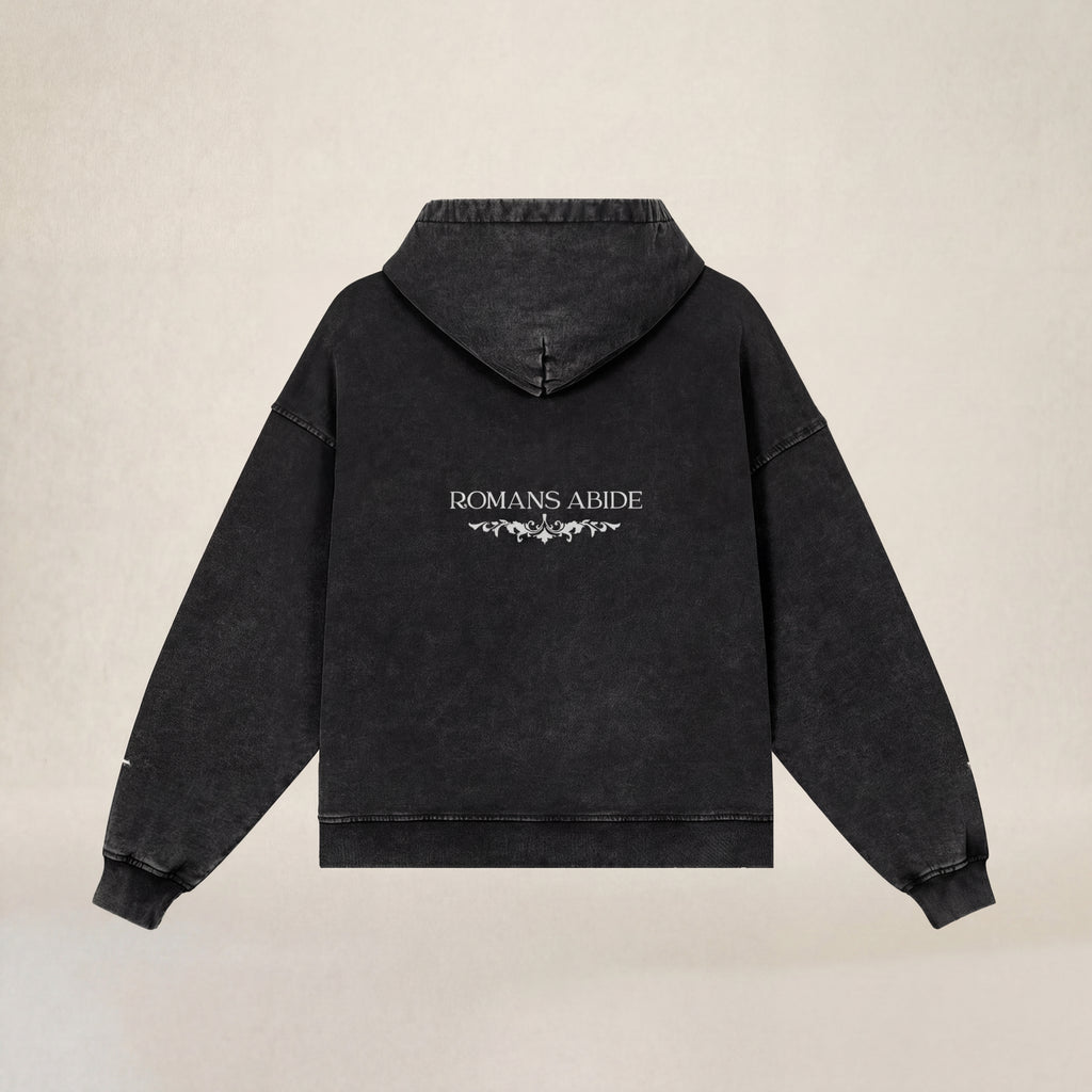 Zip-Up Hoodie with Romans Abide Signature