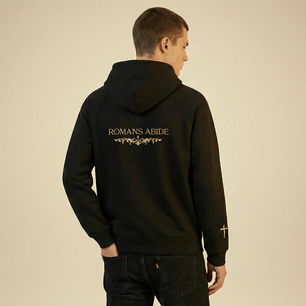 Brushed Hoodie with Romans Abide Signature